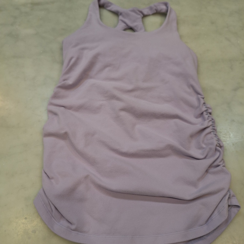 Beyond Yoga Tank Top Womens Medium Lt Purple Maternity Ruched Racerback HL14AW